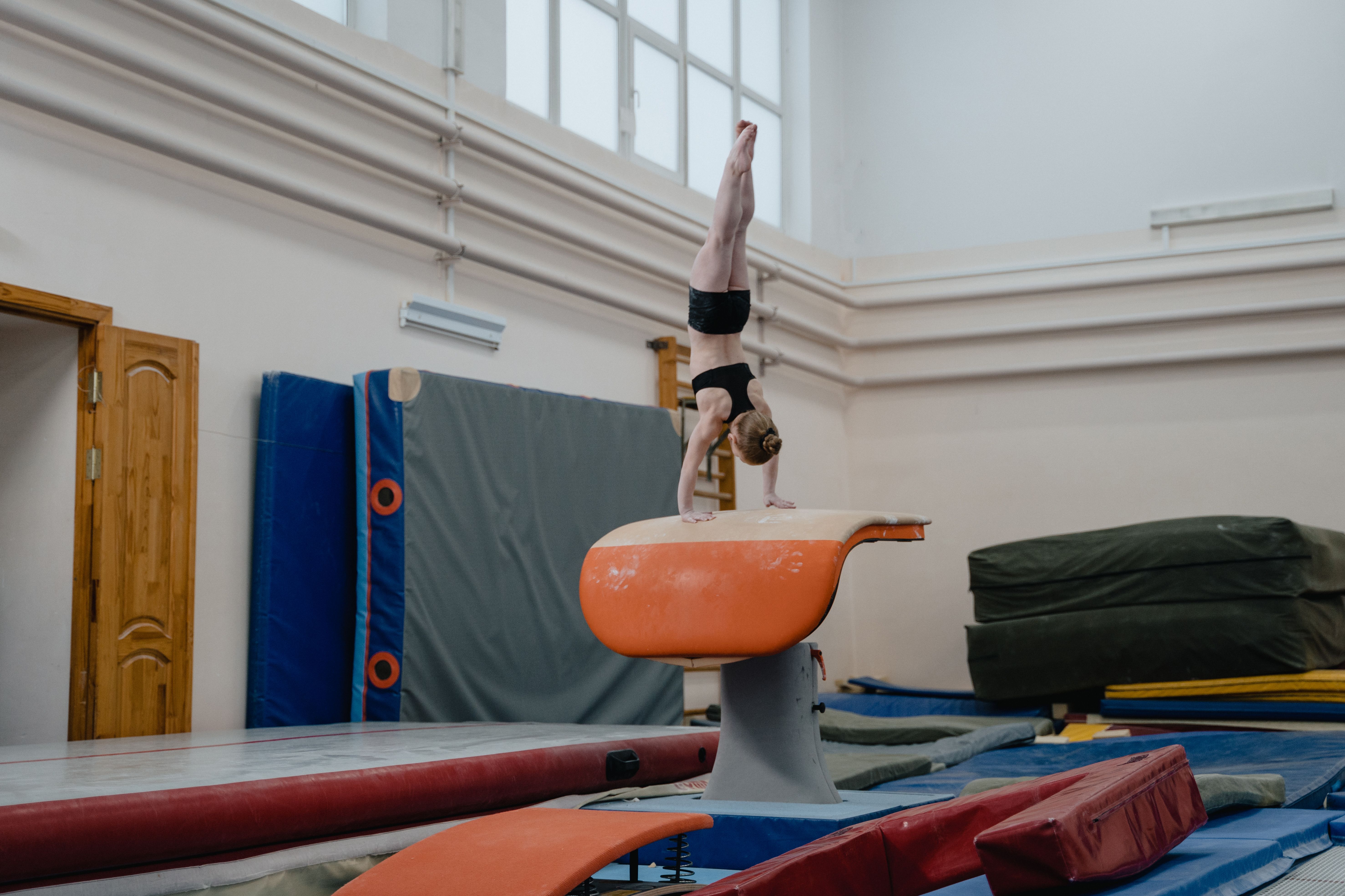 Kids in gymnastics class